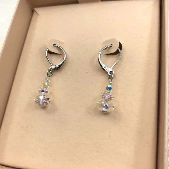 Authentic Kirks Folly Simulated Diamond 925 Sterling Silver Dangle Earrings - Picture 2 of 8